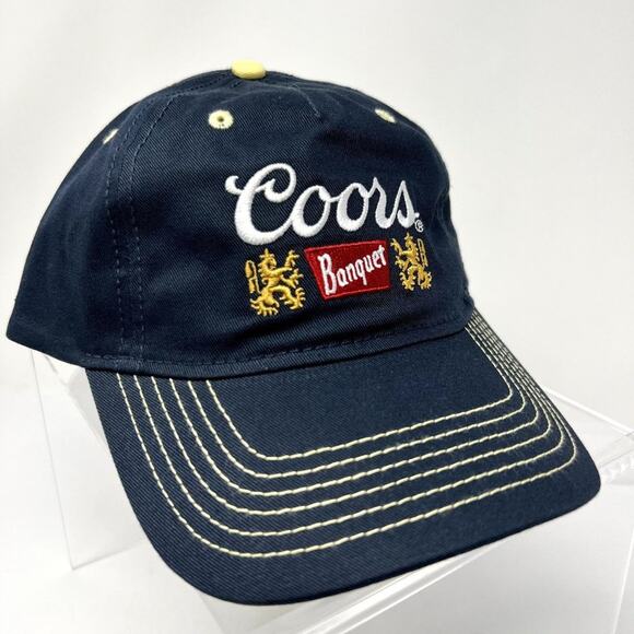 H3 Headwear Coors Banquet Baseball Hat Men OS Navy Blue Adjustable Cap Beer - Picture 1 of 11